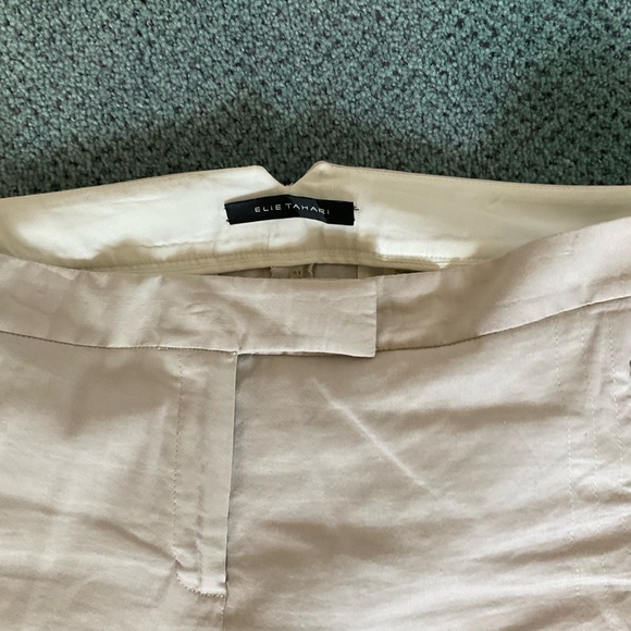 Elie Tahari Beige Pants with Cream and Silver Piping - Picture 2 of 3